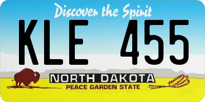 ND license plate KLE455