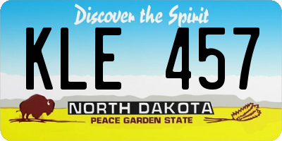 ND license plate KLE457