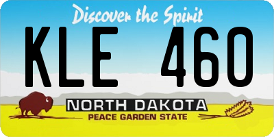ND license plate KLE460