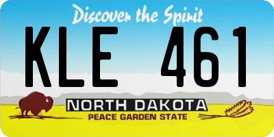ND license plate KLE461