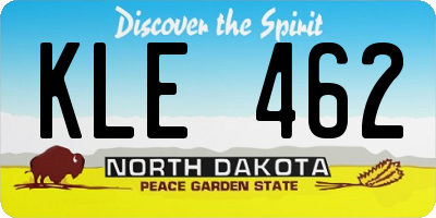 ND license plate KLE462
