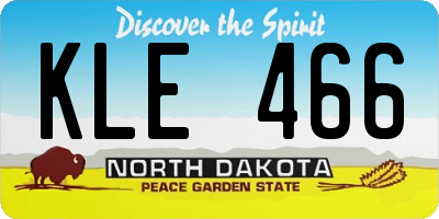 ND license plate KLE466