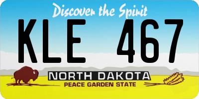 ND license plate KLE467