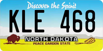 ND license plate KLE468
