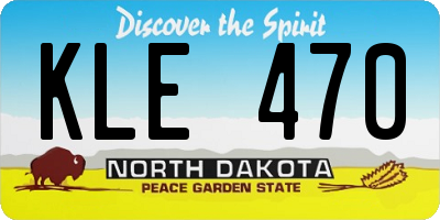 ND license plate KLE470
