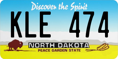 ND license plate KLE474