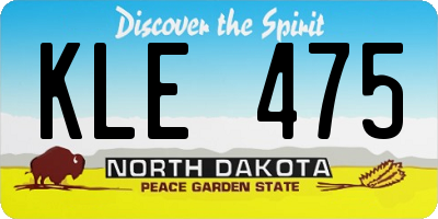 ND license plate KLE475