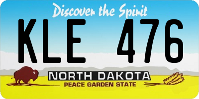 ND license plate KLE476
