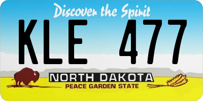ND license plate KLE477