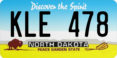 ND license plate KLE478