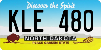 ND license plate KLE480