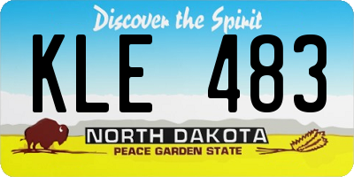 ND license plate KLE483