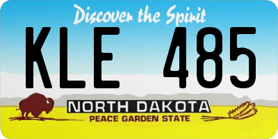 ND license plate KLE485