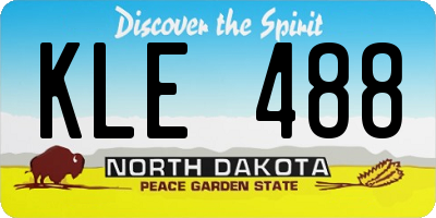 ND license plate KLE488