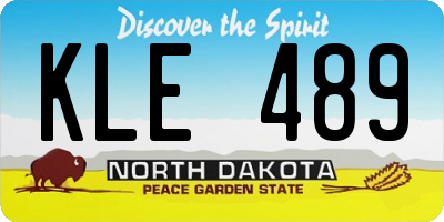 ND license plate KLE489