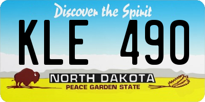ND license plate KLE490