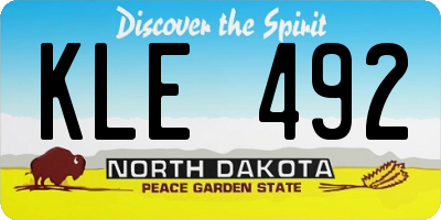 ND license plate KLE492