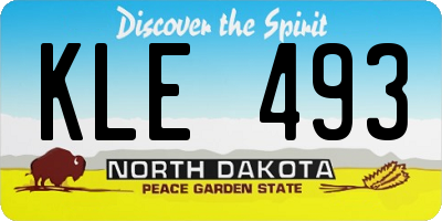 ND license plate KLE493
