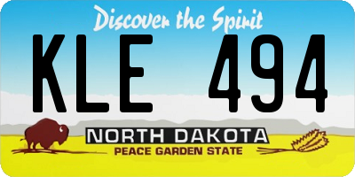 ND license plate KLE494