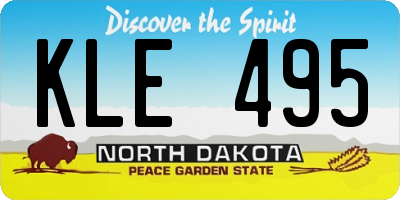 ND license plate KLE495