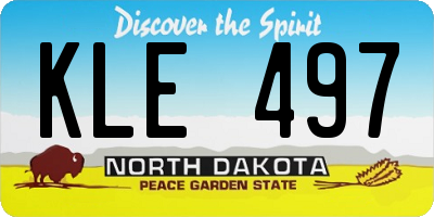 ND license plate KLE497