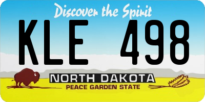 ND license plate KLE498