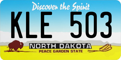 ND license plate KLE503