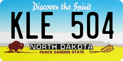 ND license plate KLE504