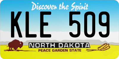 ND license plate KLE509