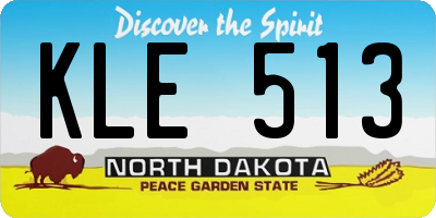 ND license plate KLE513