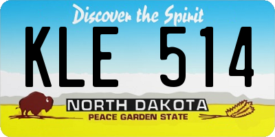 ND license plate KLE514