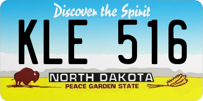 ND license plate KLE516