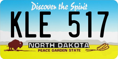 ND license plate KLE517