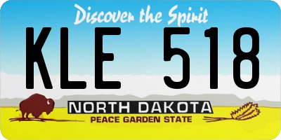ND license plate KLE518