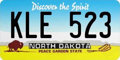 ND license plate KLE523
