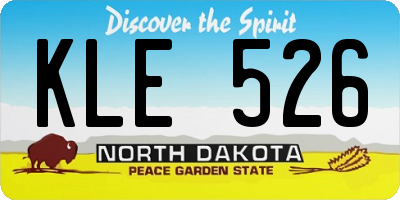 ND license plate KLE526