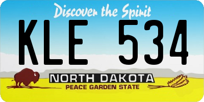 ND license plate KLE534