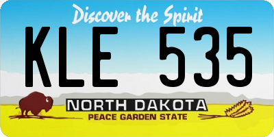 ND license plate KLE535