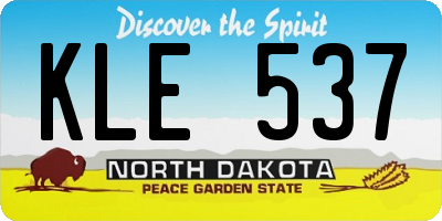 ND license plate KLE537