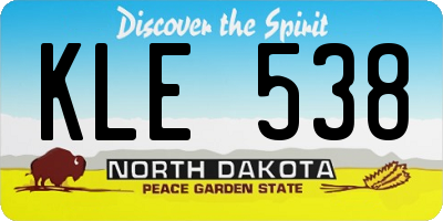 ND license plate KLE538