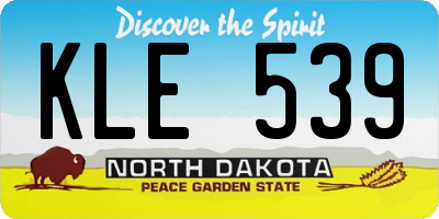 ND license plate KLE539