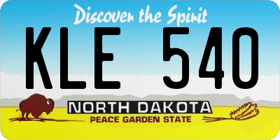 ND license plate KLE540