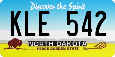 ND license plate KLE542