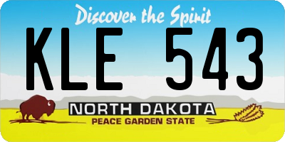 ND license plate KLE543