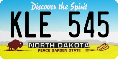 ND license plate KLE545