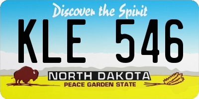 ND license plate KLE546