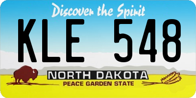 ND license plate KLE548