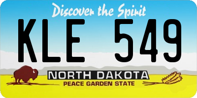 ND license plate KLE549