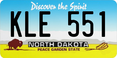ND license plate KLE551