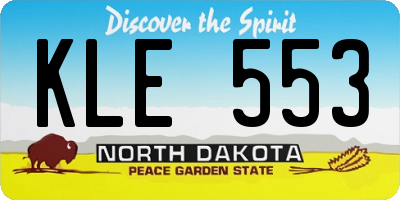 ND license plate KLE553